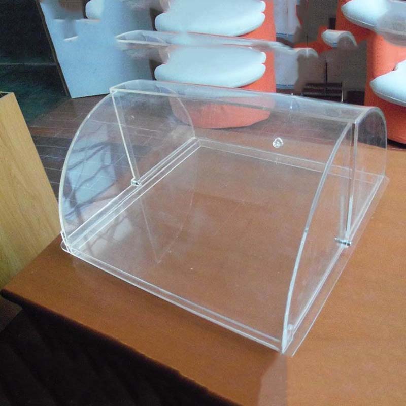 半圓弧形翻蓋亞克力面包展示柜